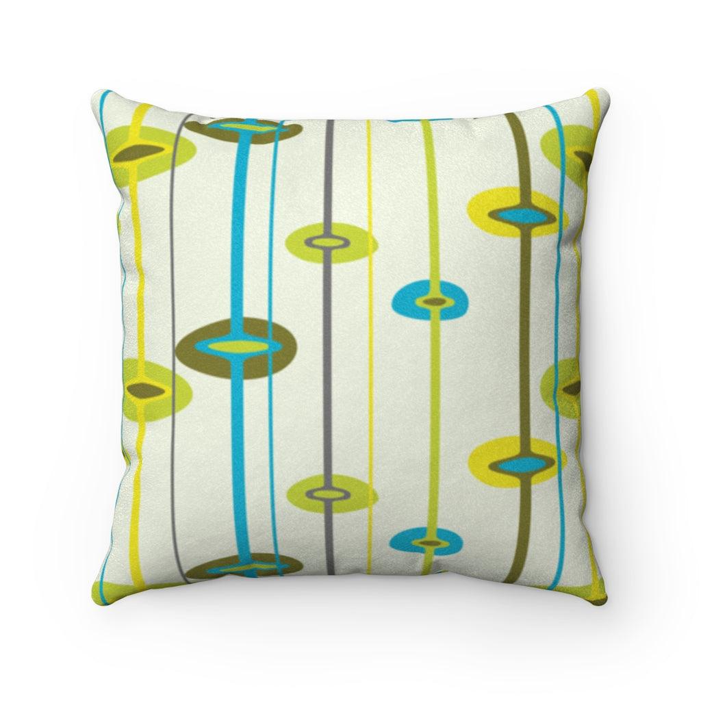 Vintage 50s Retro Mid Century Abstract Blue & Green Pillow | lovevisionkarma.com