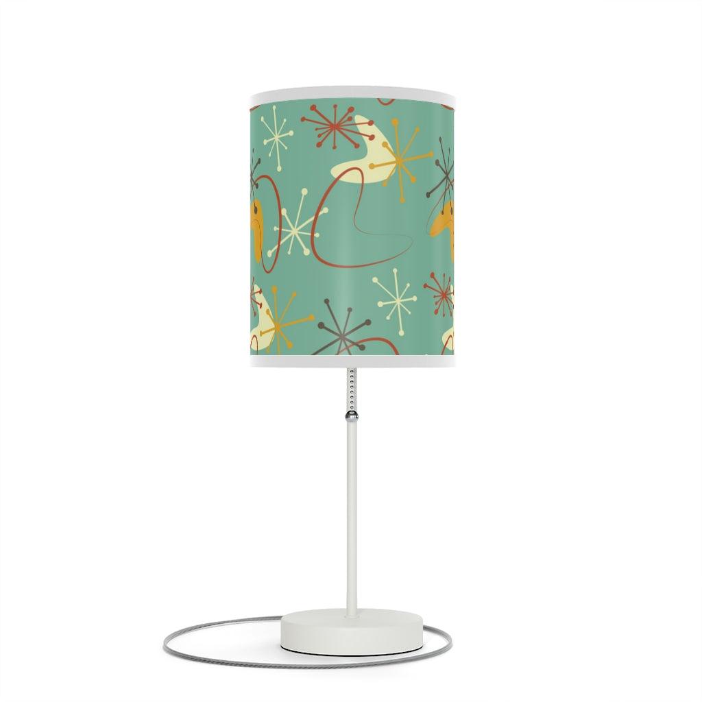 Atomic Boomerang and Burst MCM Teal Tabletop Lamp | lovevisionkarma.com