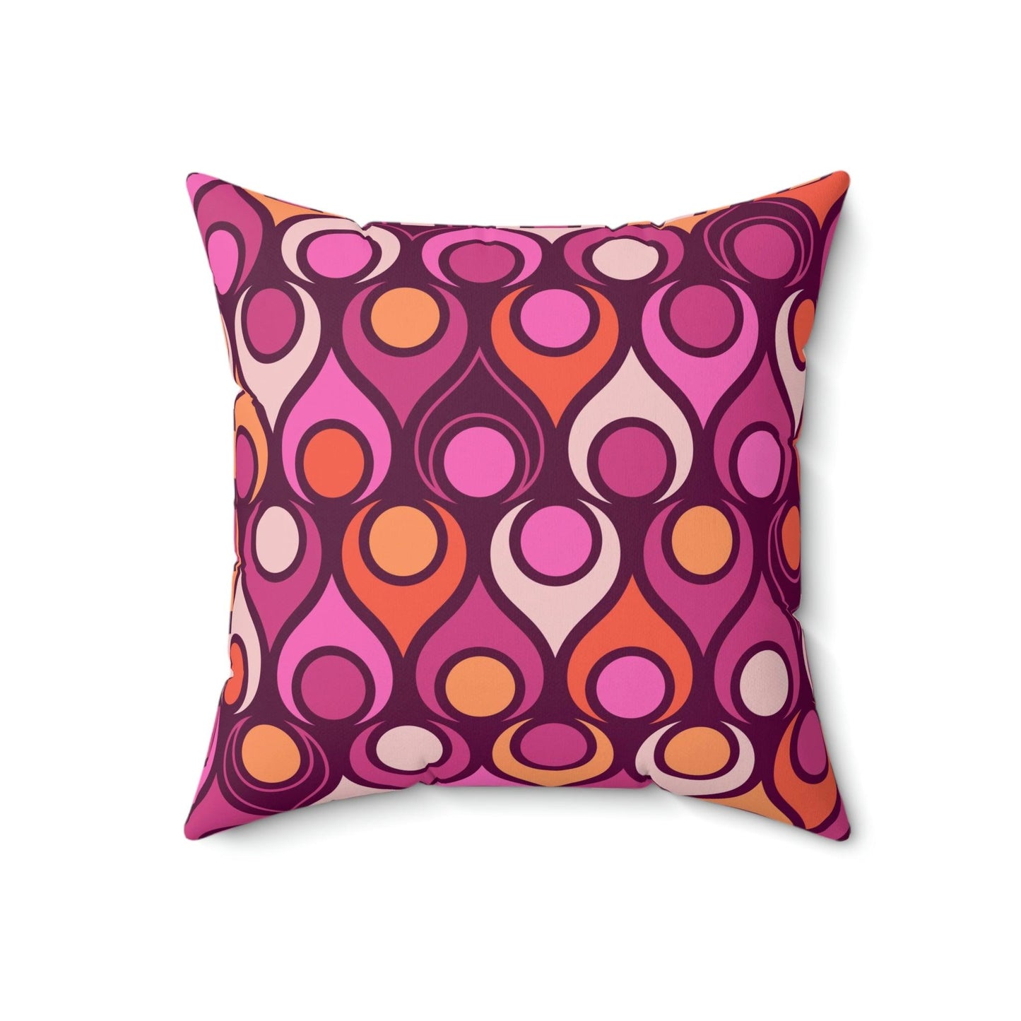 Mid Century Mod Magenta Purple Retro Geo Pillow | lovevisionkarma.com