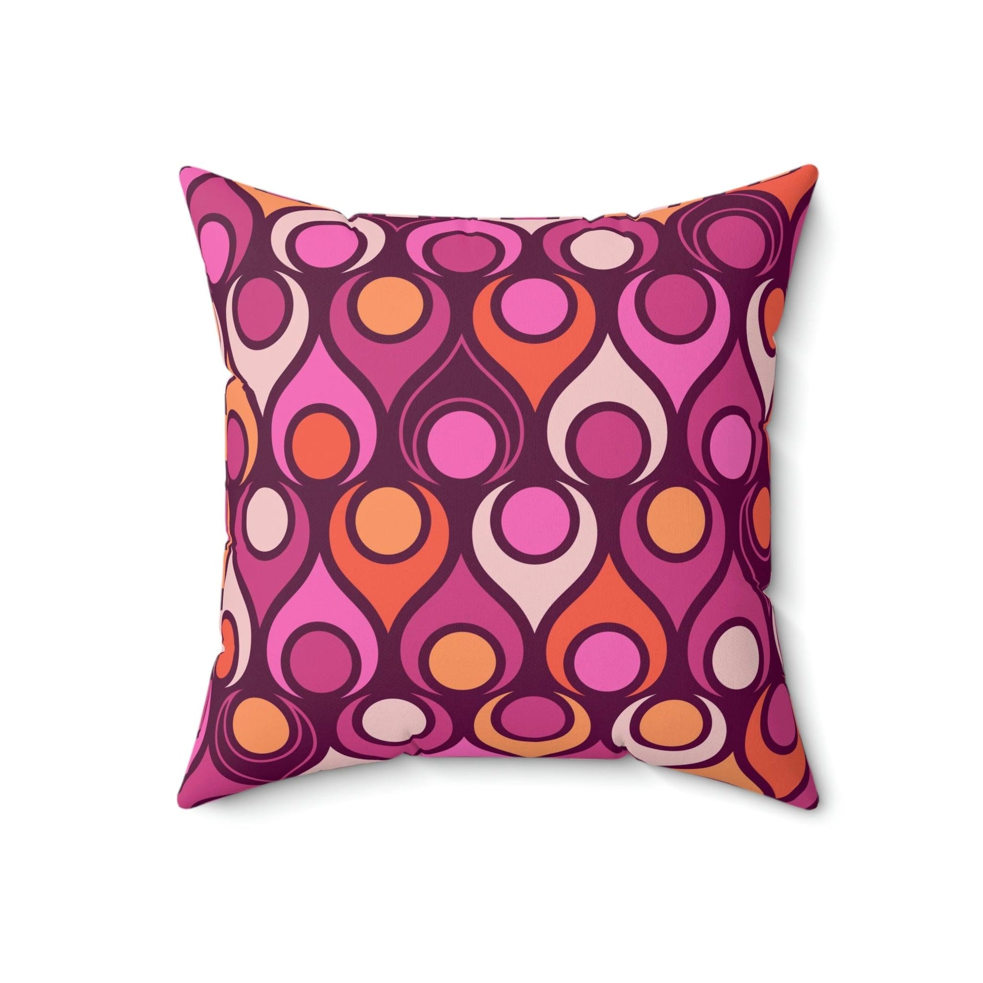 Mid Century Mod Magenta Purple Retro Geo Pillow | lovevisionkarma.com