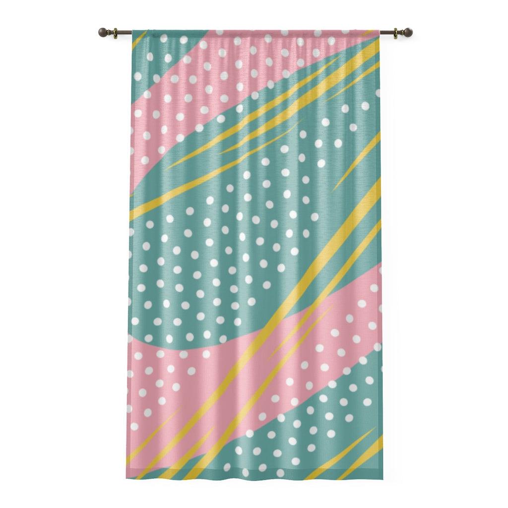 Retro Boho Abstract Pastel Sheer Window Curtain | lovevisionkarma.com