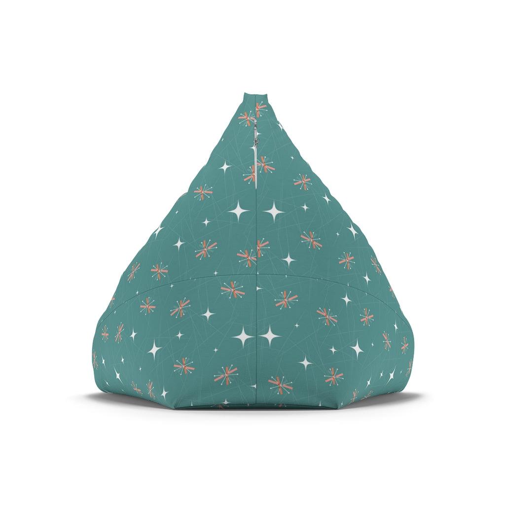 Atomic Burst Teal & Pink Mid Century Bean Bag Chair COVER | lovevisionkarma.com