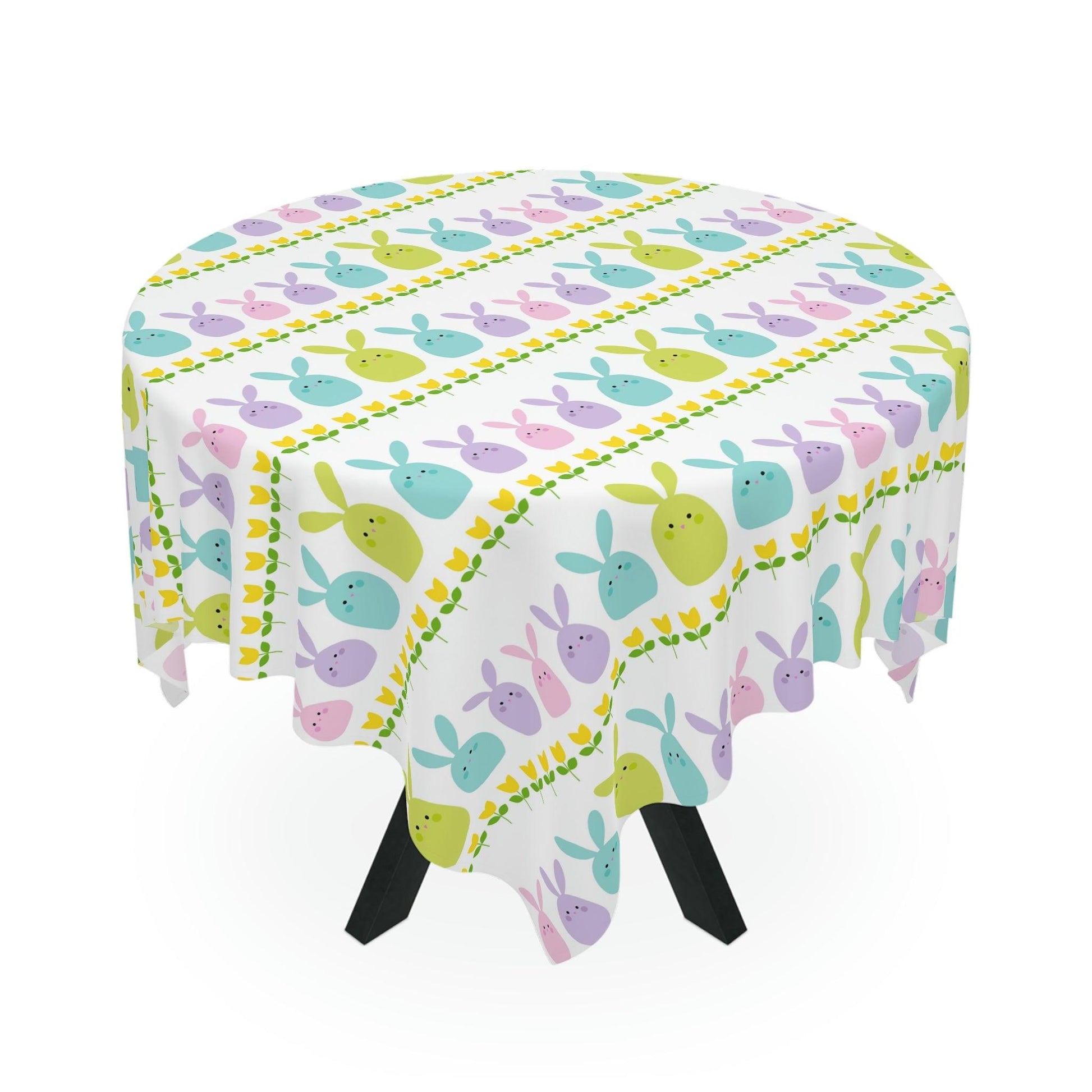 Cute Bunnies Whimsical Easter Tablecloth | lovevisionkarma.com