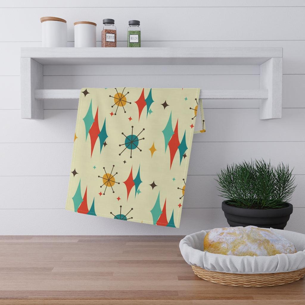 Retro 50s Atomic Diamond Starburst Kitchen Towel | lovevisionkarma.com