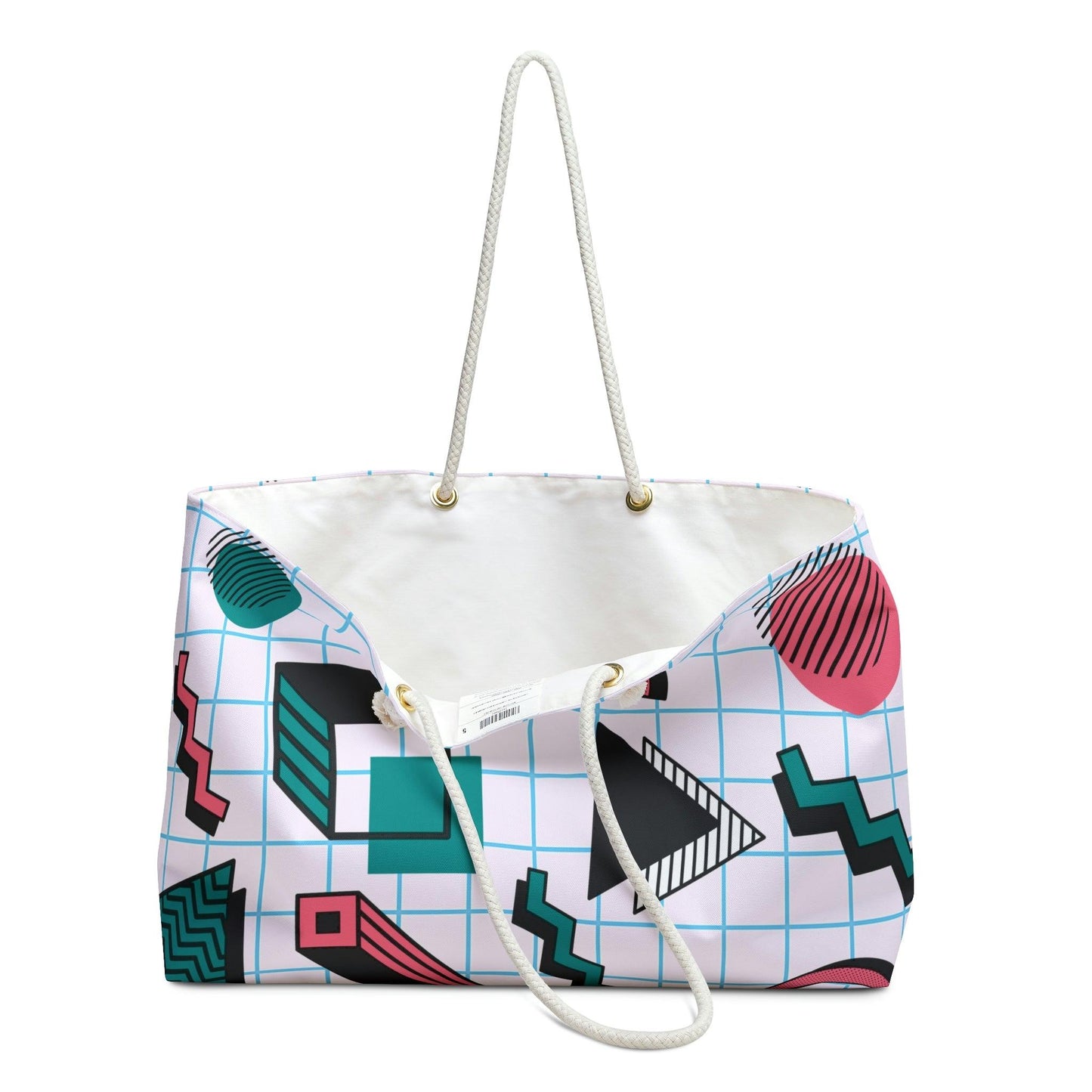 Retro 80's 90's Aesthetic Abstract Weekender Tote Bag | lovevisionkarma.com