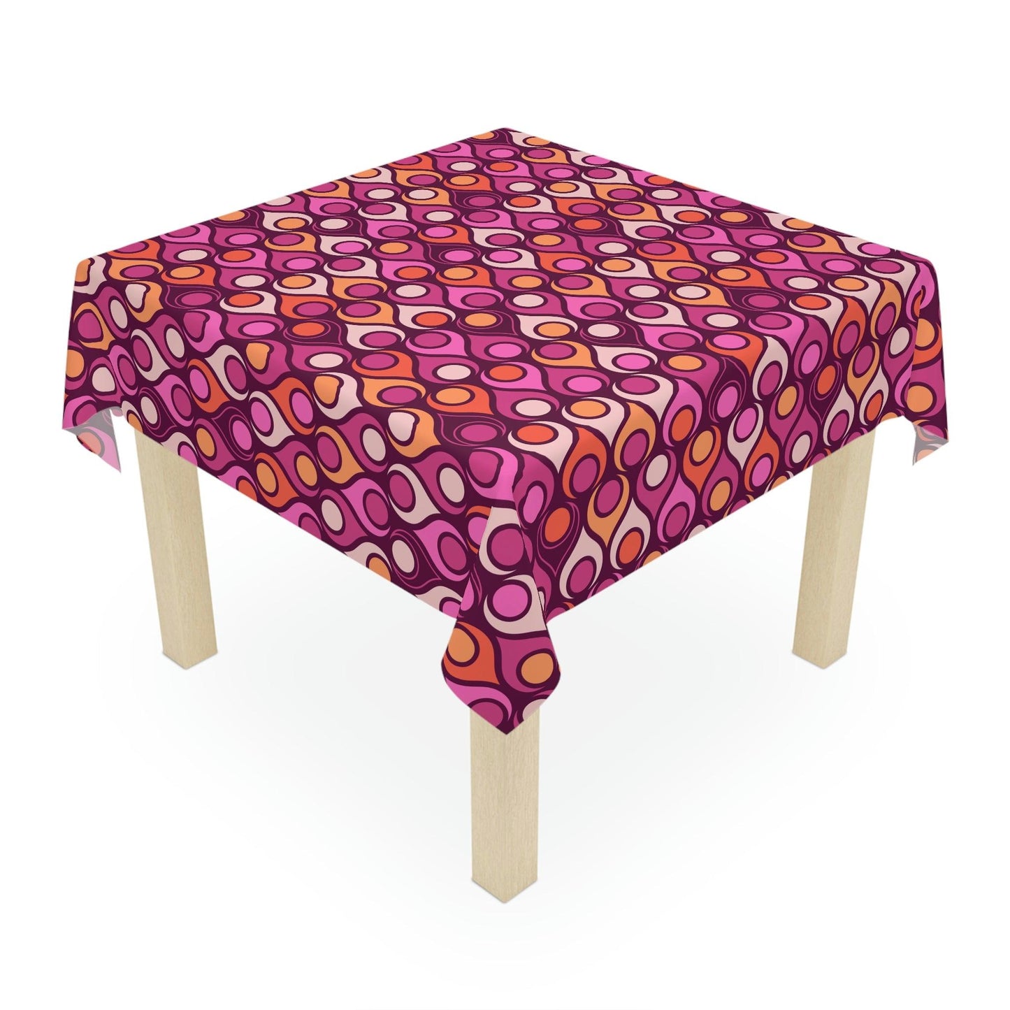 Retro Groovy Mod MCM Magenta Purple Tablecloth | lovevisionkarma.com