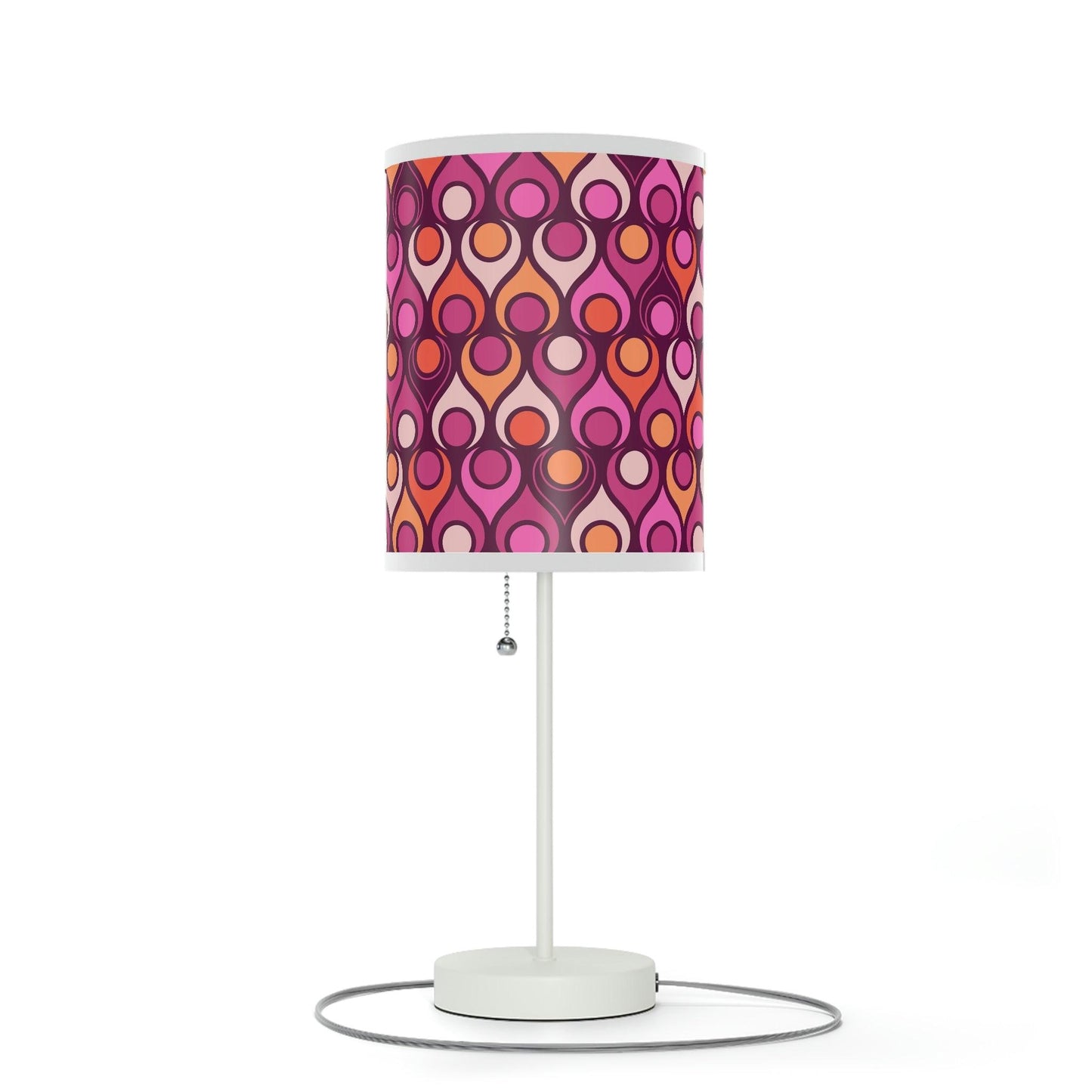 Groovy MCM Funky Geometric Purple, Magenta & Orange Tabletop Lamp | lovevisionkarma.com