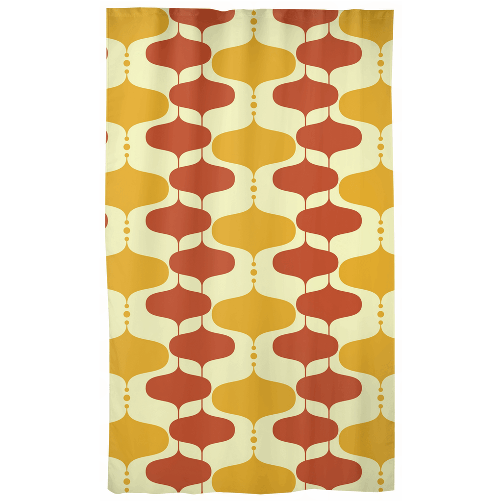 Retro Mid Century Mustard Onion Bulb Curtain Panels | lovevisionkarma.com