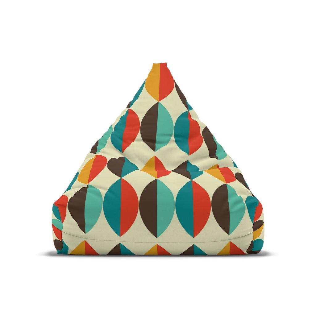 Mid Century Retro Ovals Multicolor Bean Bag Chair COVER | lovevisionkarma.com