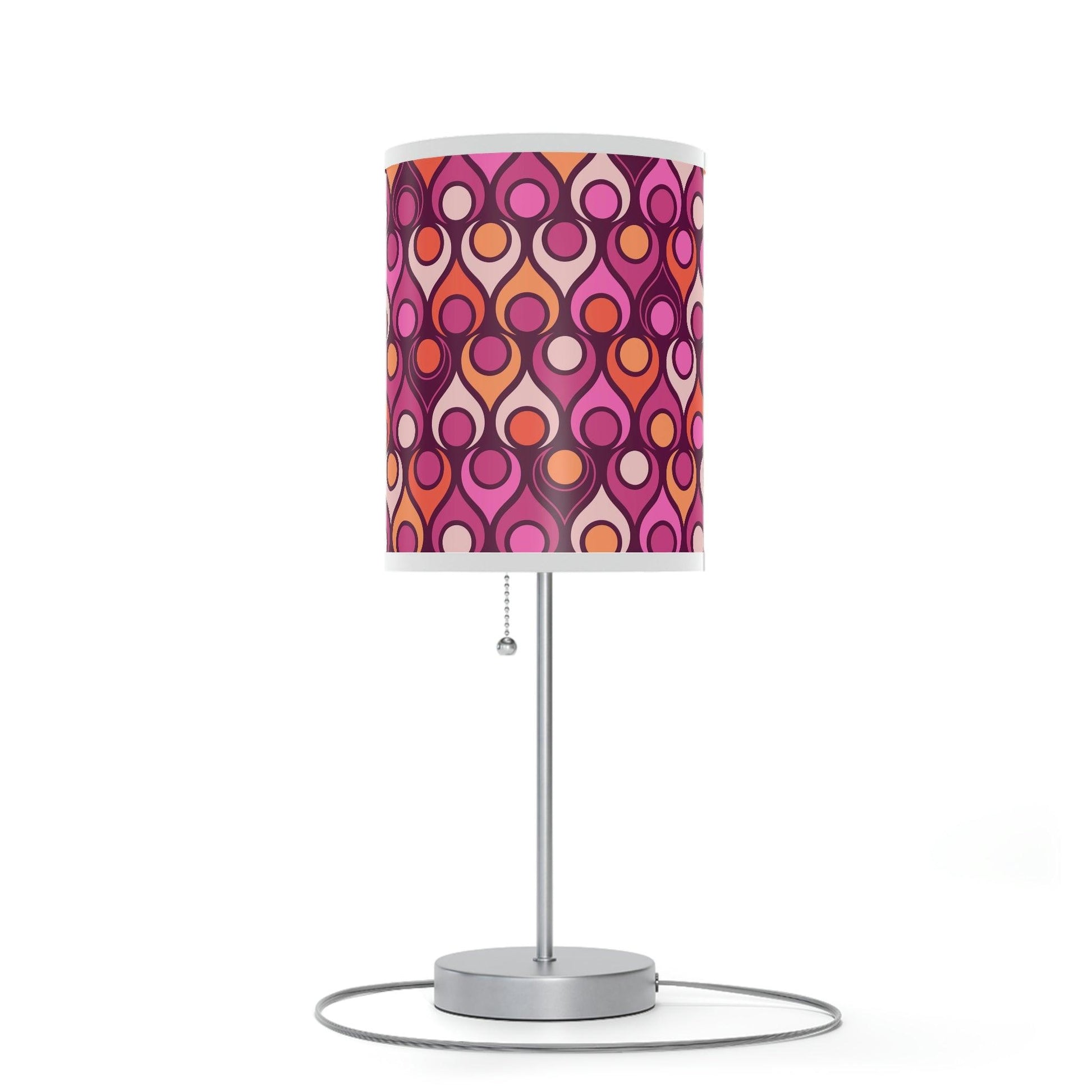 Groovy MCM Funky Geometric Purple, Magenta & Orange Tabletop Lamp | lovevisionkarma.com