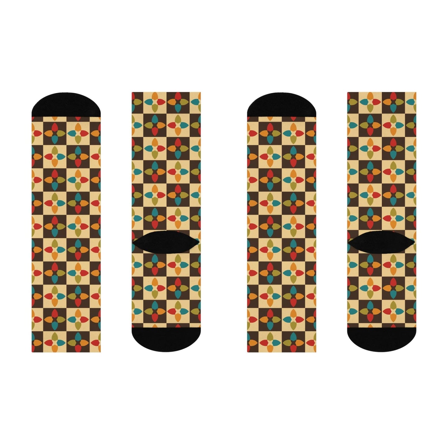 Funky Retro Colorful Cushioned Unisex Crew Socks | lovevisionkarma.com
