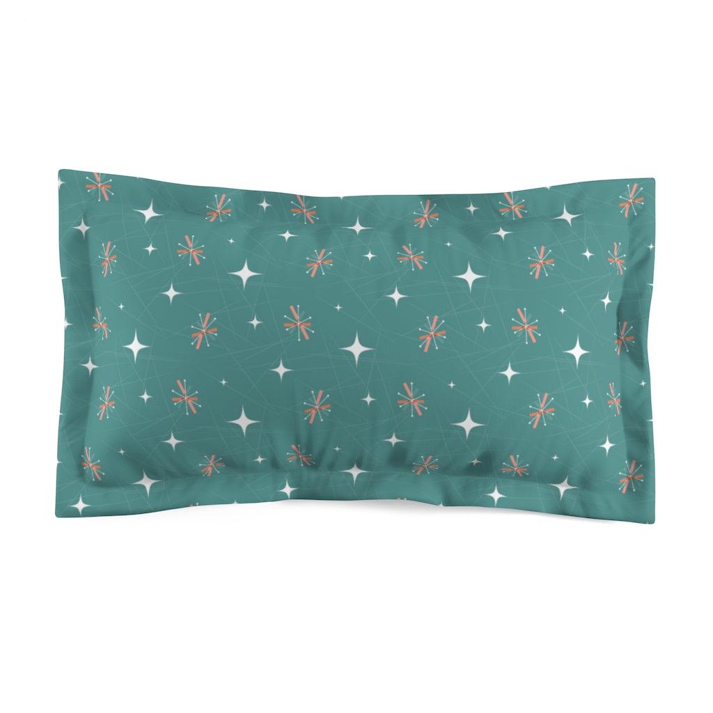 Atomic Burst Teal & Pink Mid Century Mod Pillow Sham | lovevisionkarma.com