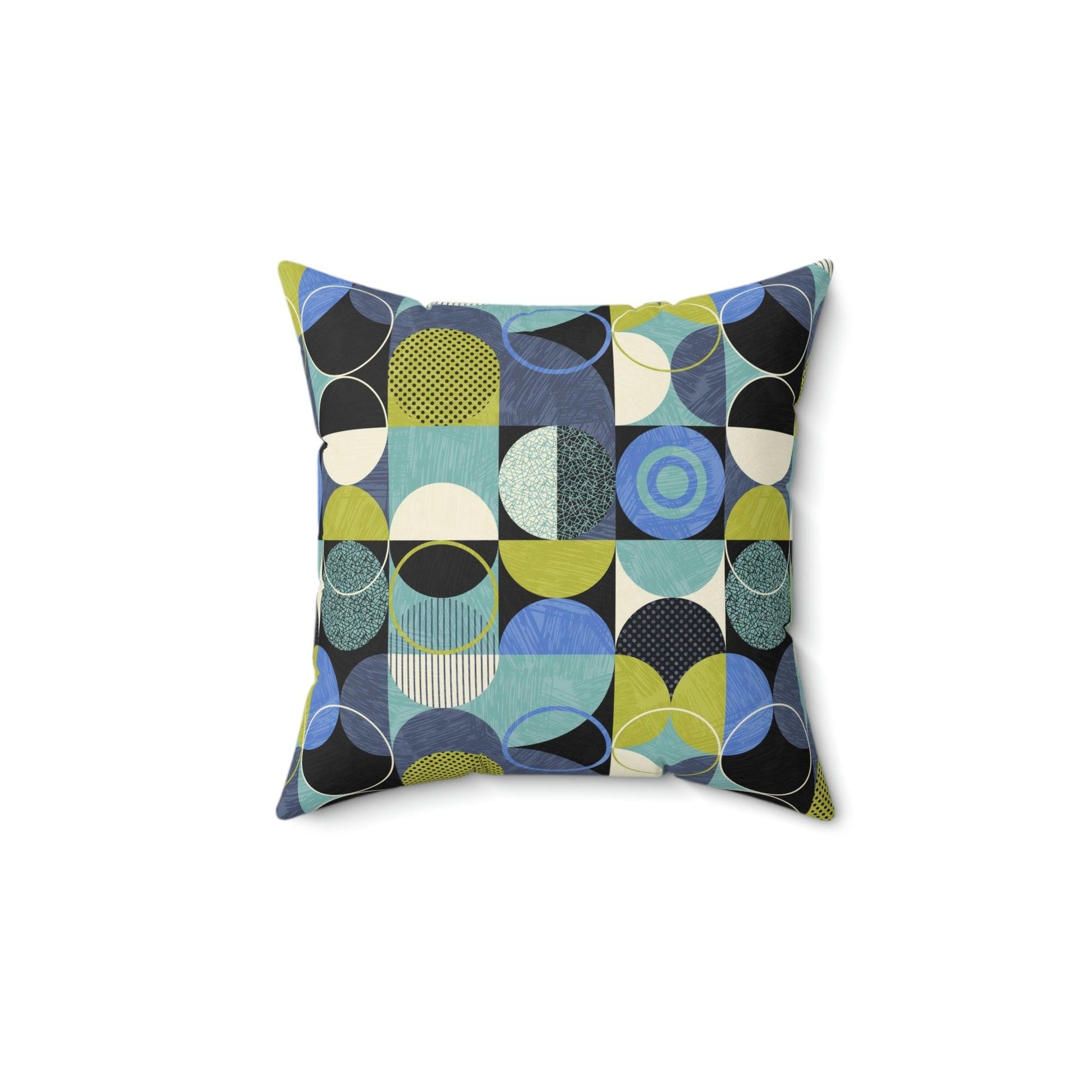 Retro Style Mid Century Mod Green & Blue Pillow | lovevisionkarma.com
