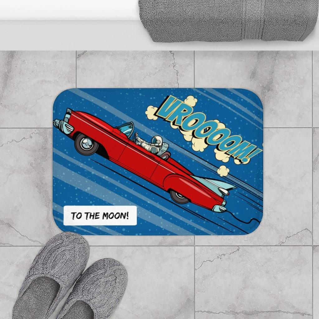 "Stonks" Male Comic Pop Art Funny Bath Mat | lovevisionkarma.com