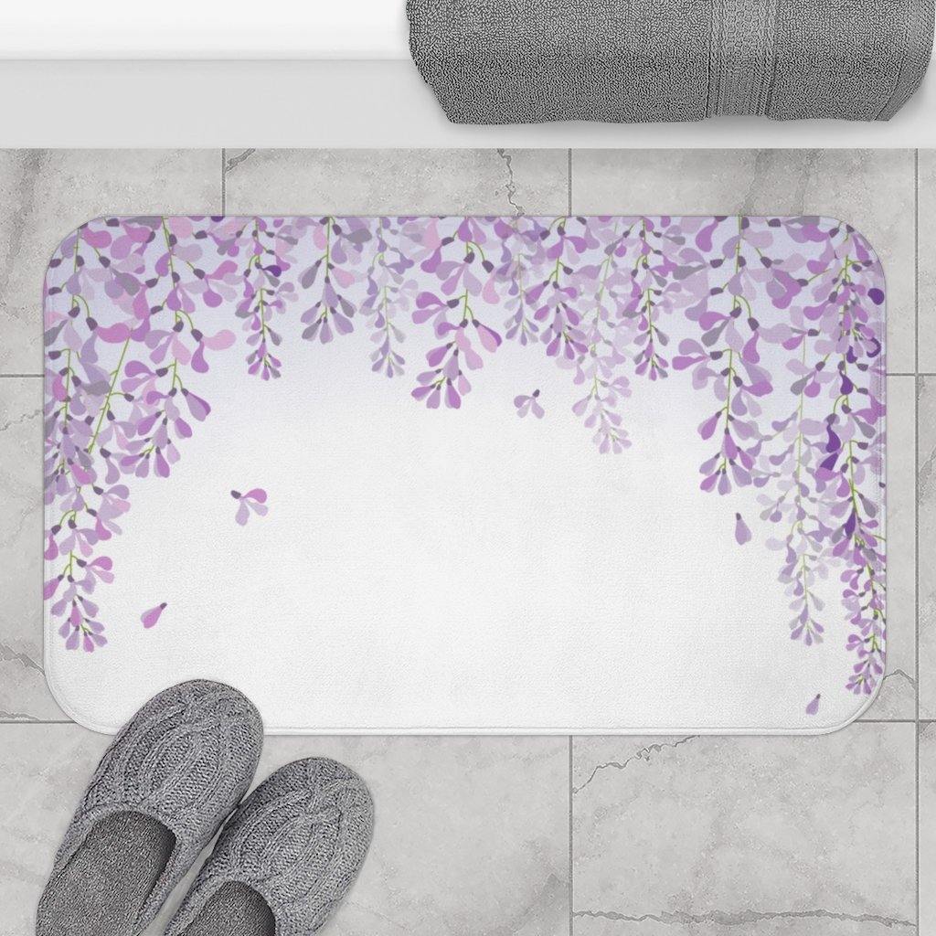 Arched Wisteria Botanical Bath Mat - Purple Hue at the Top | lovevisionkarma.com