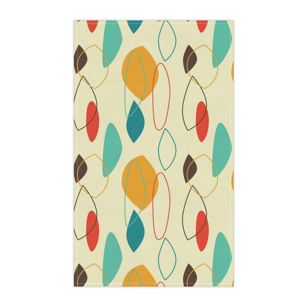 Retro Mid Century Modern Abstract Multicolor Kitchen Towel | lovevisionkarma.com