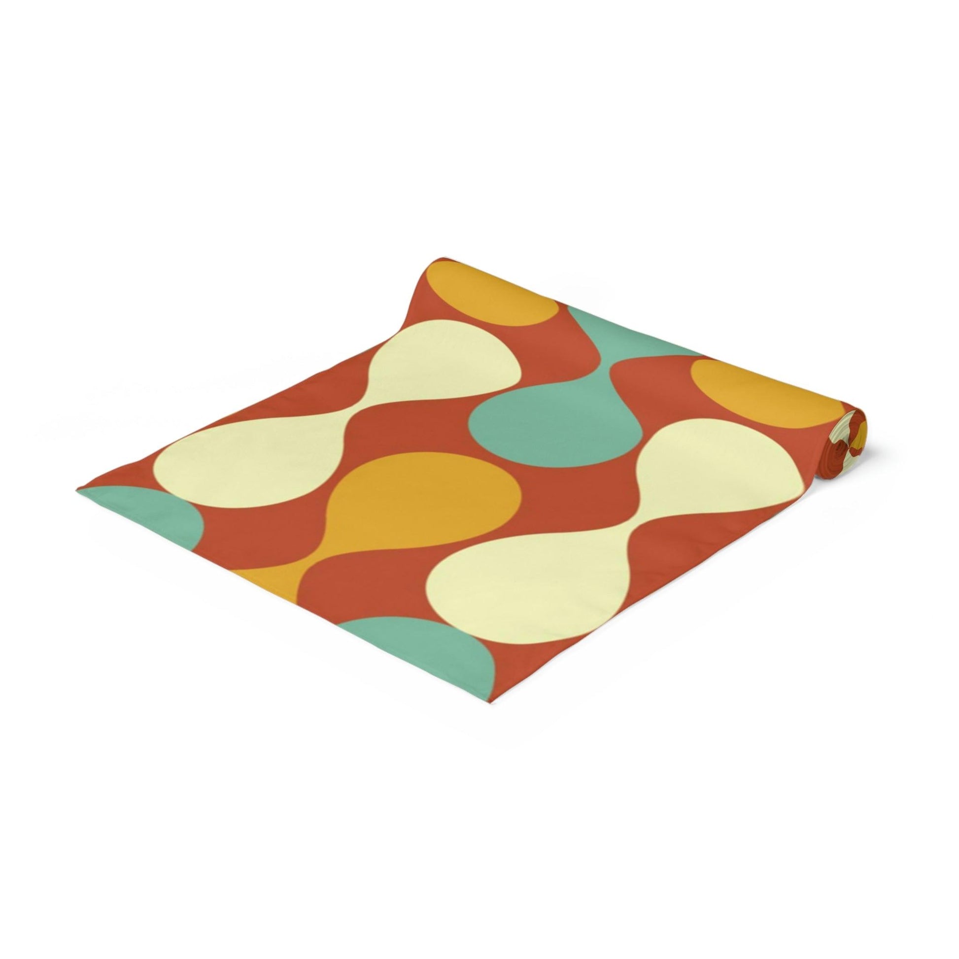 Mid Century Modern Table Runner, Multicolor Abstract Retro Table Linens | lovevisionkarma.com