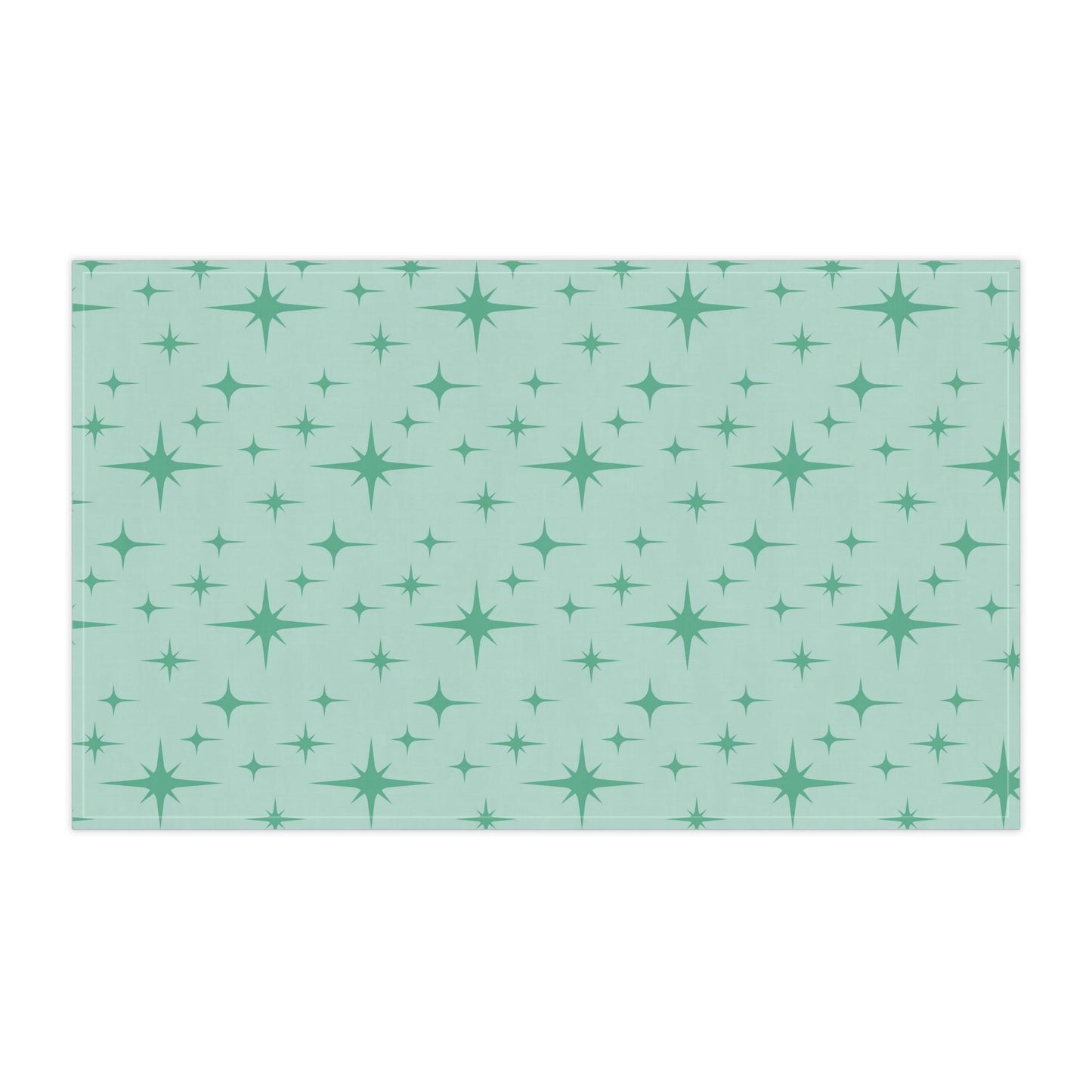 Retro 50s Atomic Burst MCM Mint Green Kitchen Tea Towel | lovevisionkarma.com