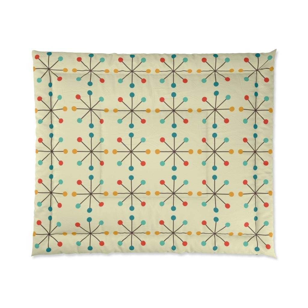 Retro 1950's Atomic Burst Mid Century Modern Comforter | lovevisionkarma.com