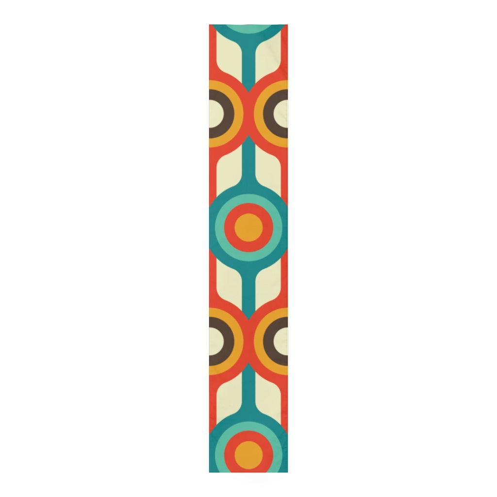 Mid Century Modern Table Runner, Multicolor Abstract Retro Table Linens | lovevisionkarma.com