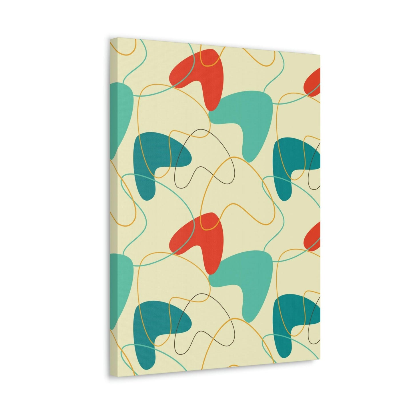 Retro 50s Atomic Boomerang Mid Century Mod, Canvas Gallery Wrap Wall Art | lovevisionkarma.com