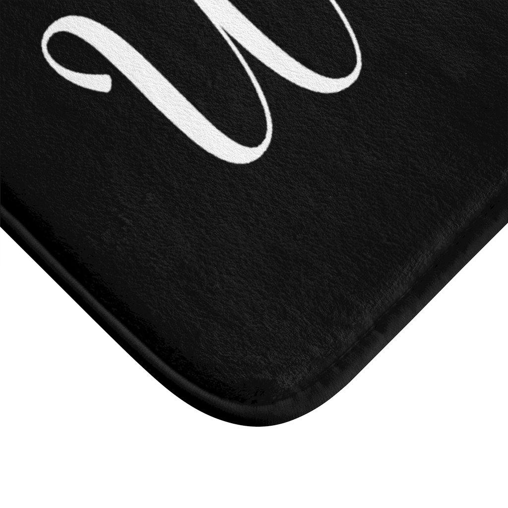 "Wifey" Black Modern Minimalist Bath Mat | lovevisionkarma.com