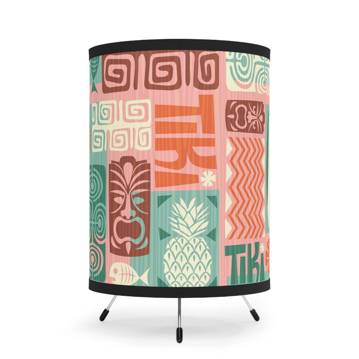 Tiki Inspired Retro 60s MCM Multicolor Tabletop Tripod Lamp | lovevisionkarma.com