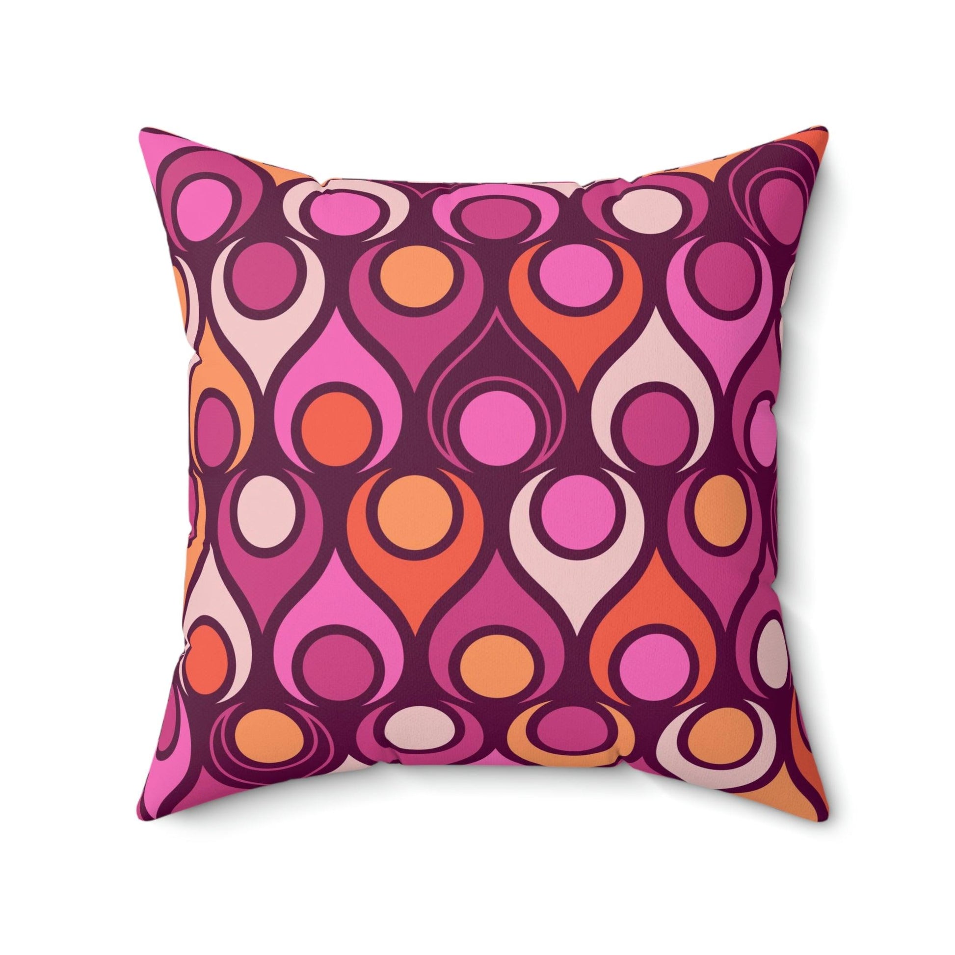 Mid Century Mod Magenta Purple Retro Geo Pillow | lovevisionkarma.com