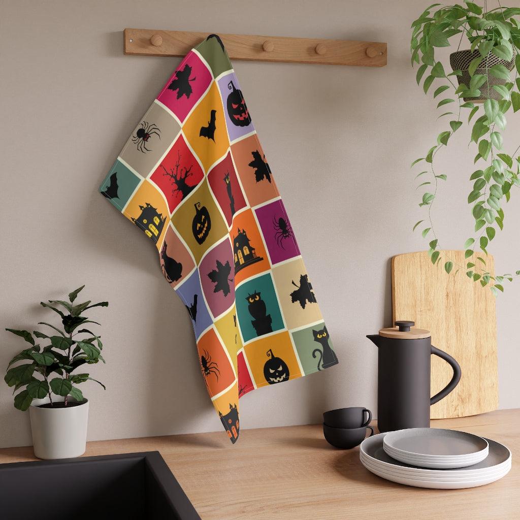 Spooky Halloween Multicolor Tea Towel | lovevisionkarma.com