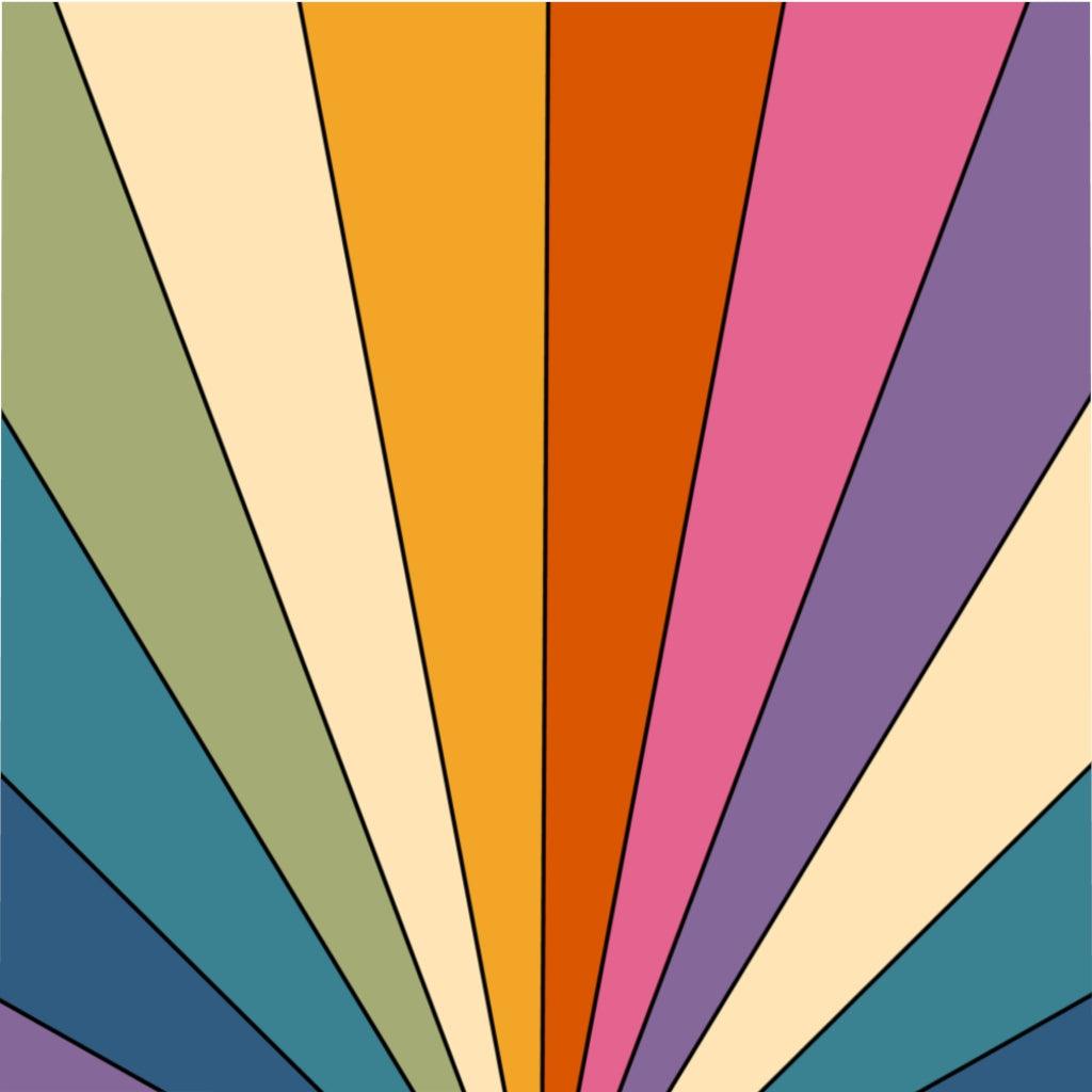 Retro Rainbow Burst Mid Century Modern Duvet Cover | lovevisionkarma.com