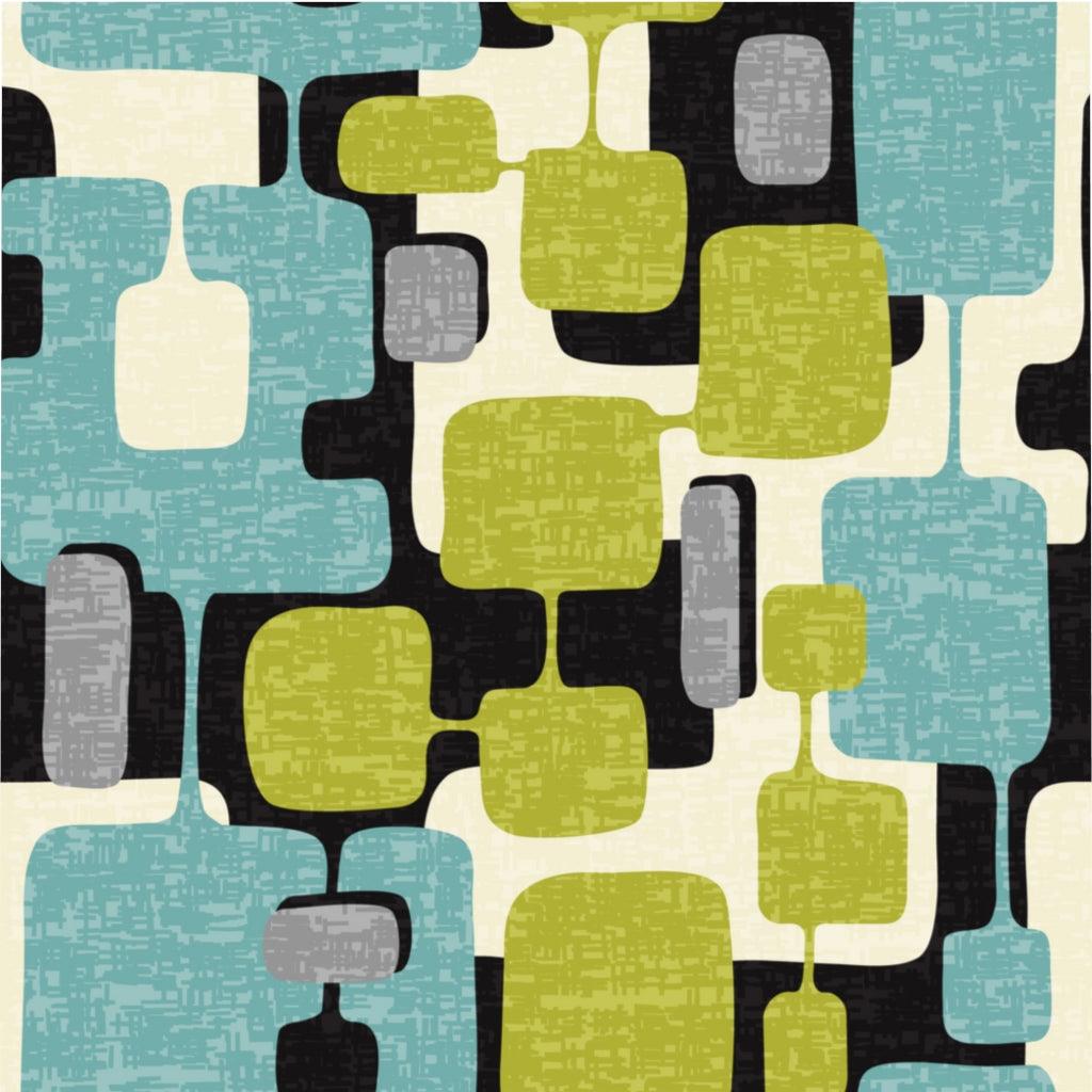 Mod Retro Abstract Green, Blue and Black Microfiber Duvet Cover | lovevisionkarma.com