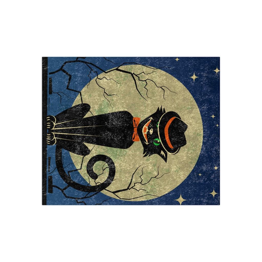 Atomic Cat Vintage Style MCM Halloween Crushed Velvet Blanket | lovevisionkarma.com
