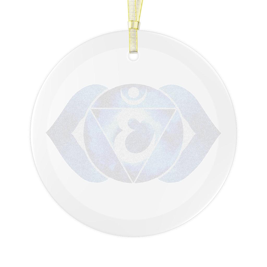 Ajna, Third Eye or Sixth Chakra Glass Ornament, Yoga Christmas Ornament | lovevisionkarma.com