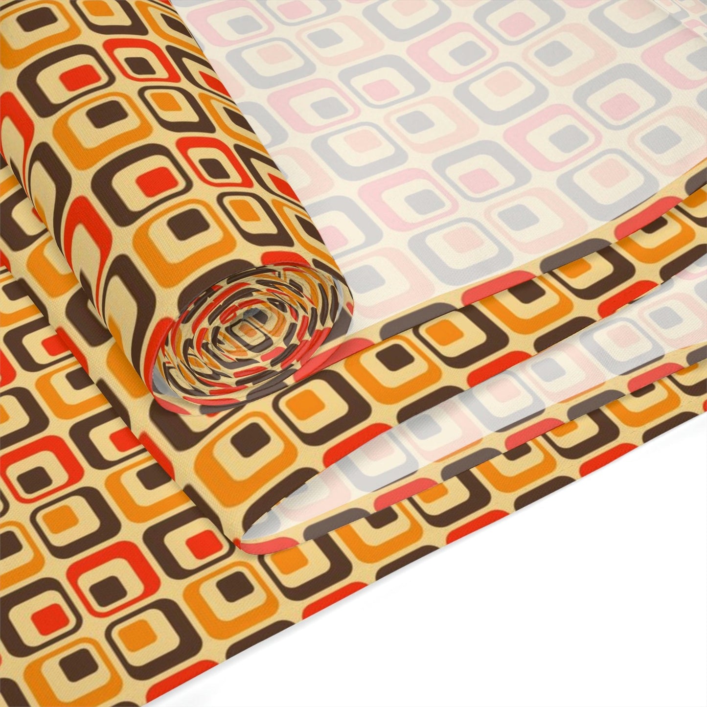 Retro 70s Geometric MCM Brown, Orange & Mustard Table Runner | lovevisionkarma.com