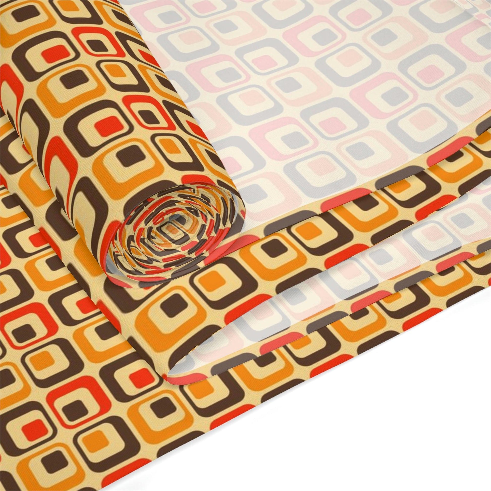 Retro 70s Geometric MCM Brown, Orange & Mustard Table Runner | lovevisionkarma.com