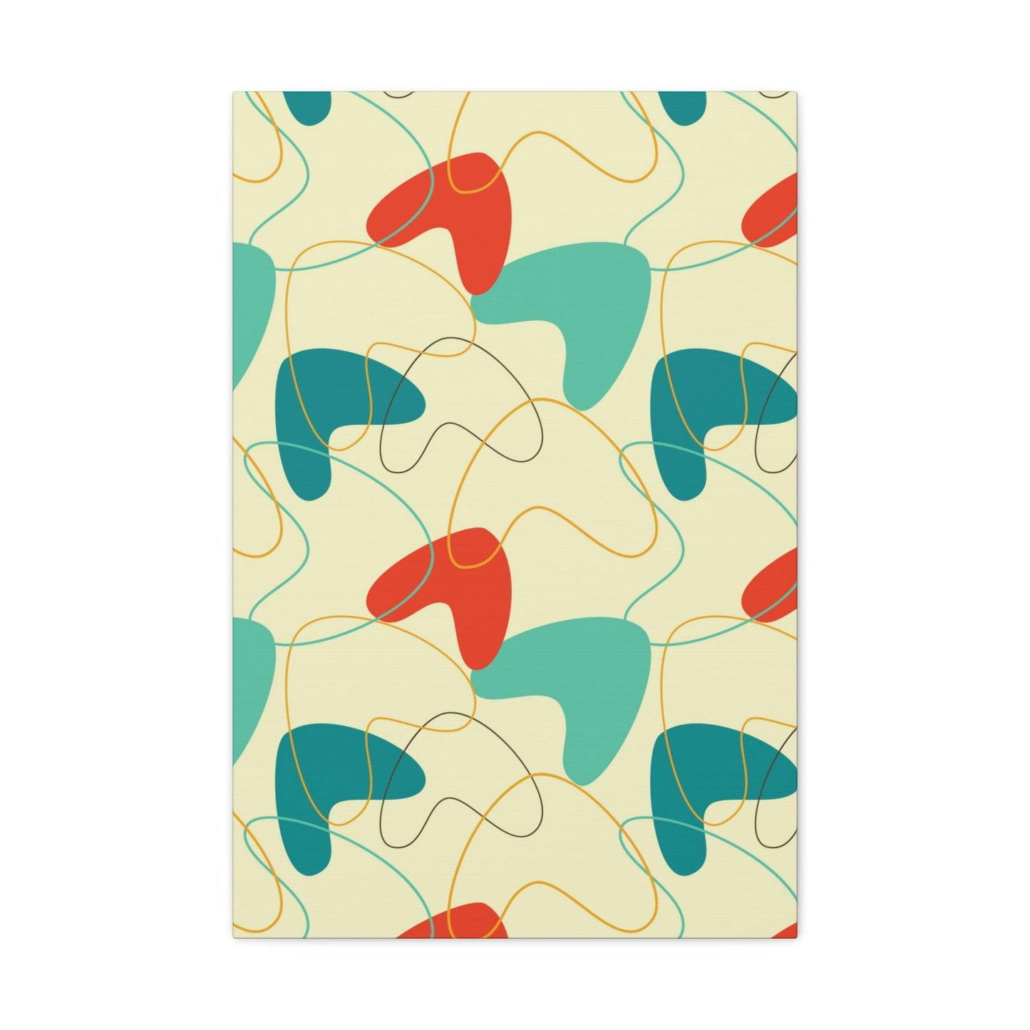 Retro 50s Atomic Boomerang Mid Century Mod, Canvas Gallery Wrap Wall Art | lovevisionkarma.com