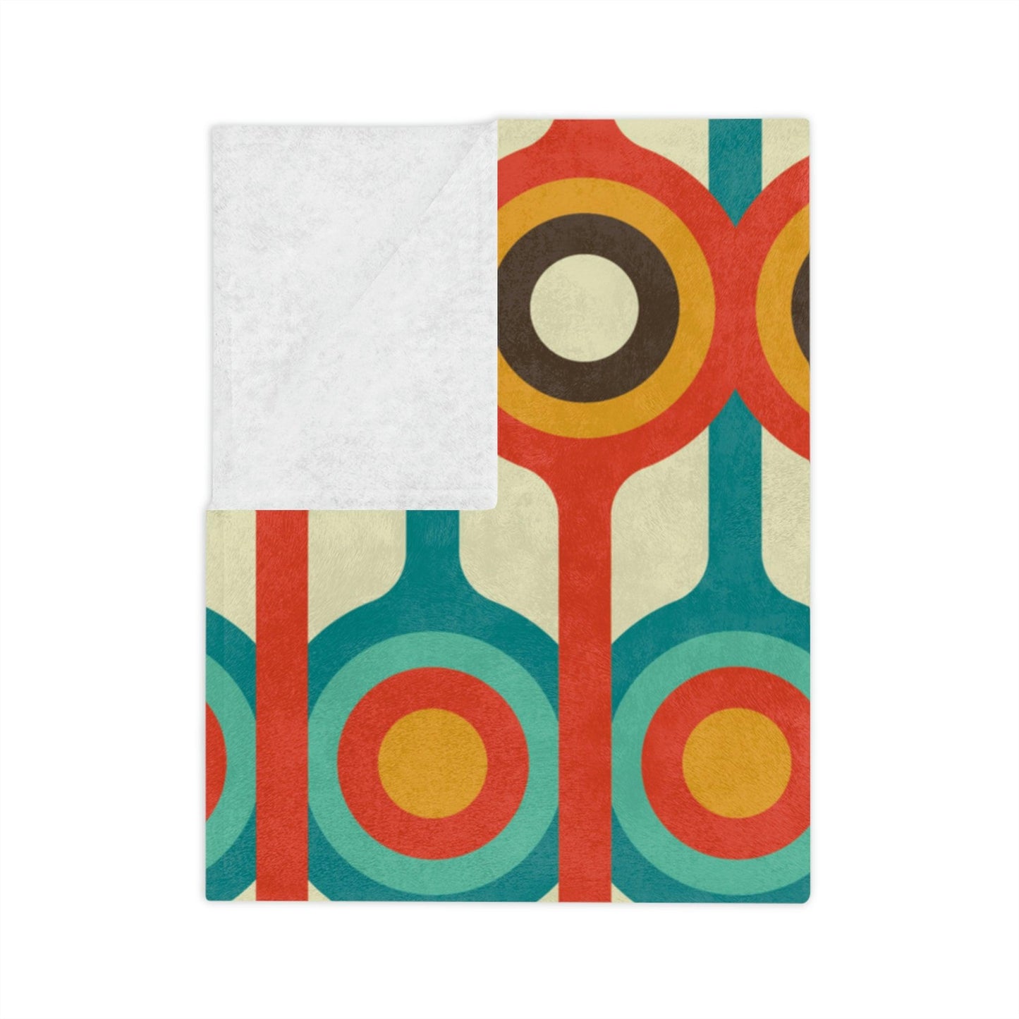 Retro Mid Century Mod Geometric Multicolor Velveteen Minky Blanket | lovevisionkarma.com