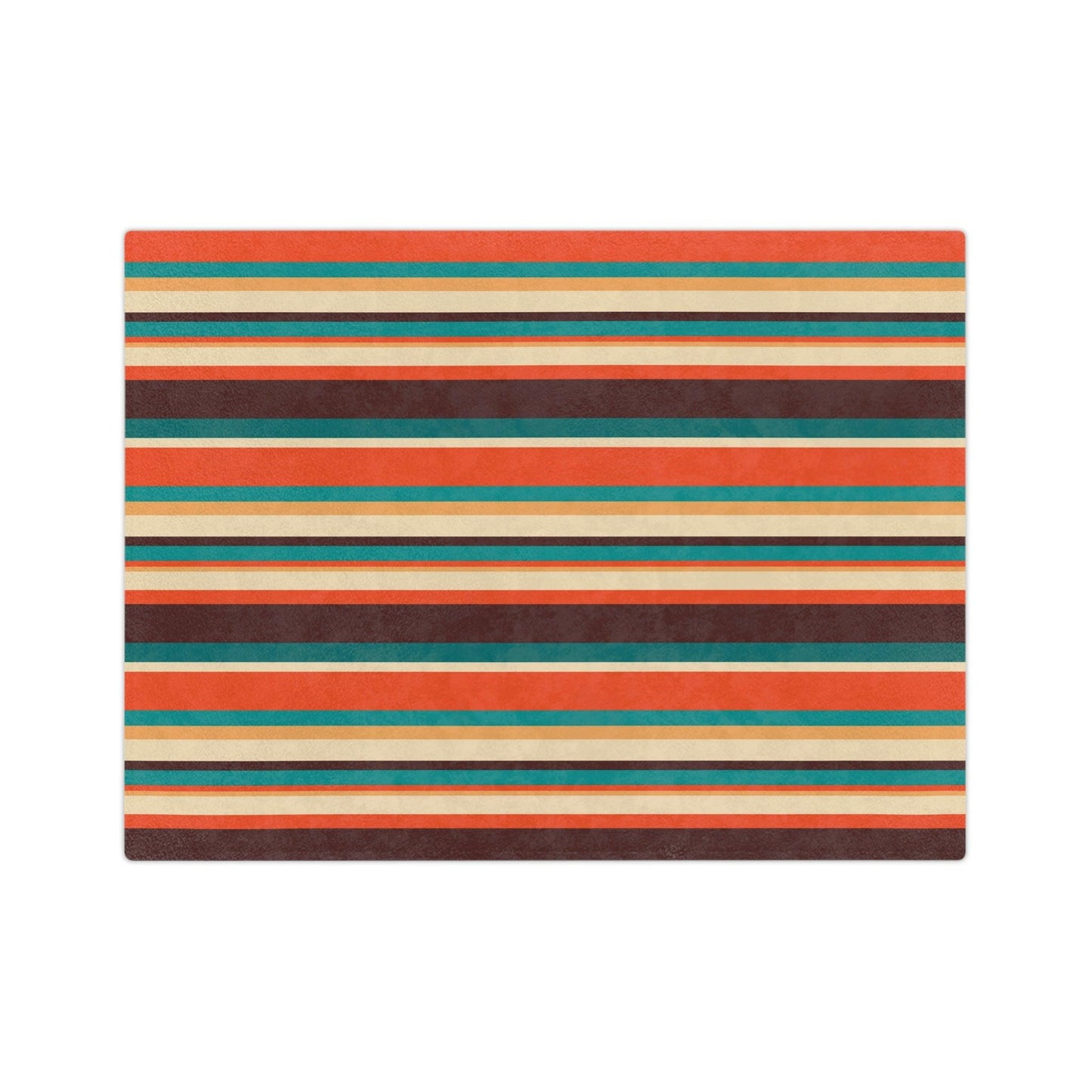Retro 60s 70s Mid Century Stripes Brown, Orange & Cream Velveteen Minky Blanket | lovevisionkarma.com