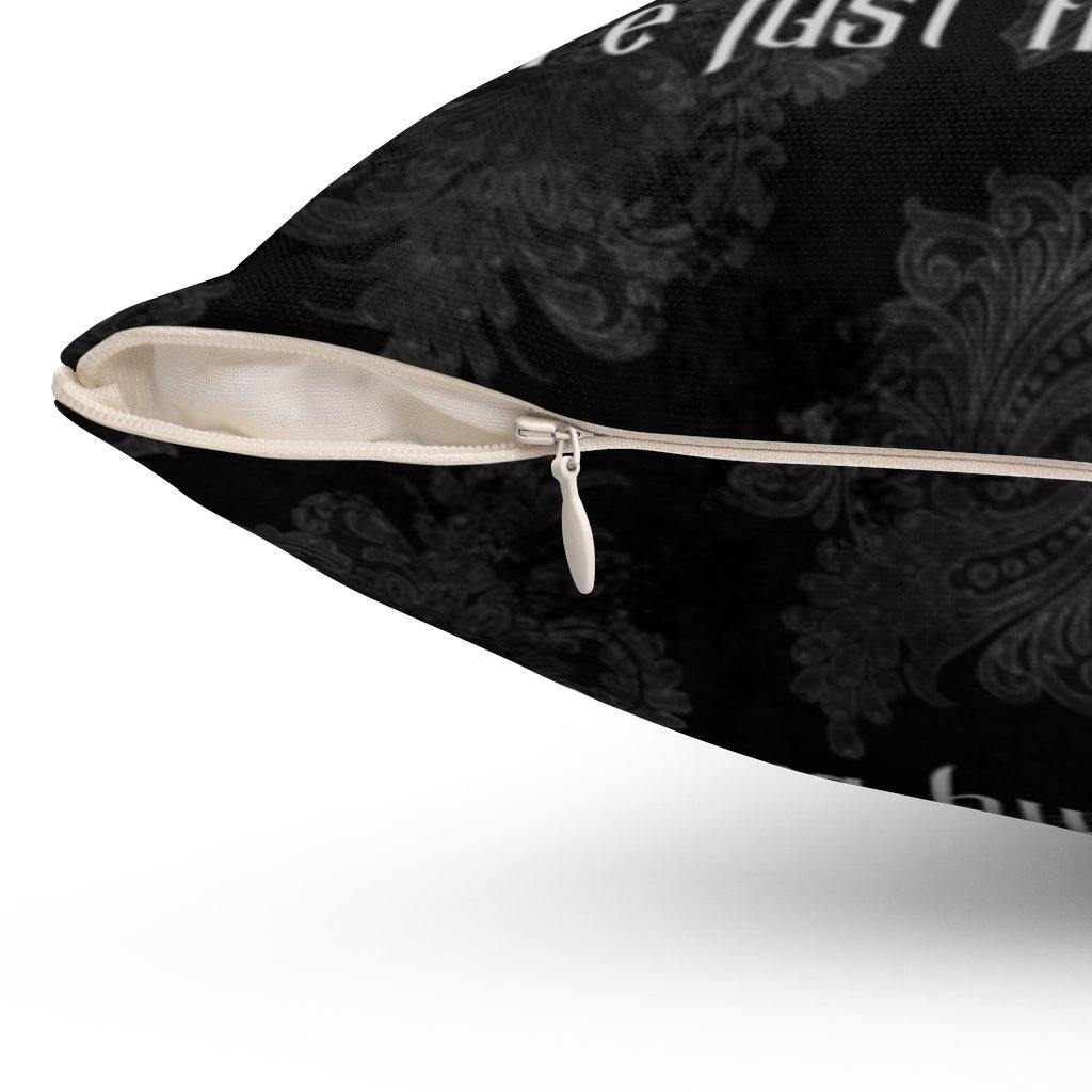 Vampire Lips Halloween Pillow "Just My Blood Type" Goth Glam Decor *Spun Poly* | lovevisionkarma.com
