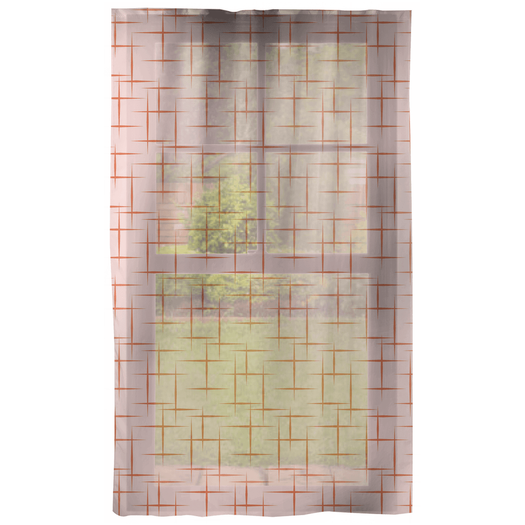 Retro 50s Mid Century Mod Lines Light Pink Curtain Panel | lovevisionkarma.com