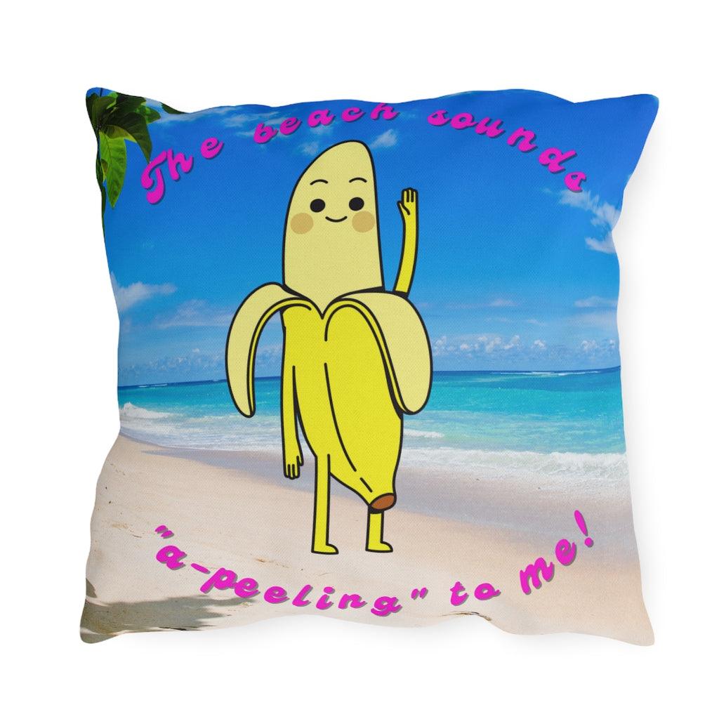 Cute Banana "A-peeling" Outdoor Pillow | lovevisionkarma.com