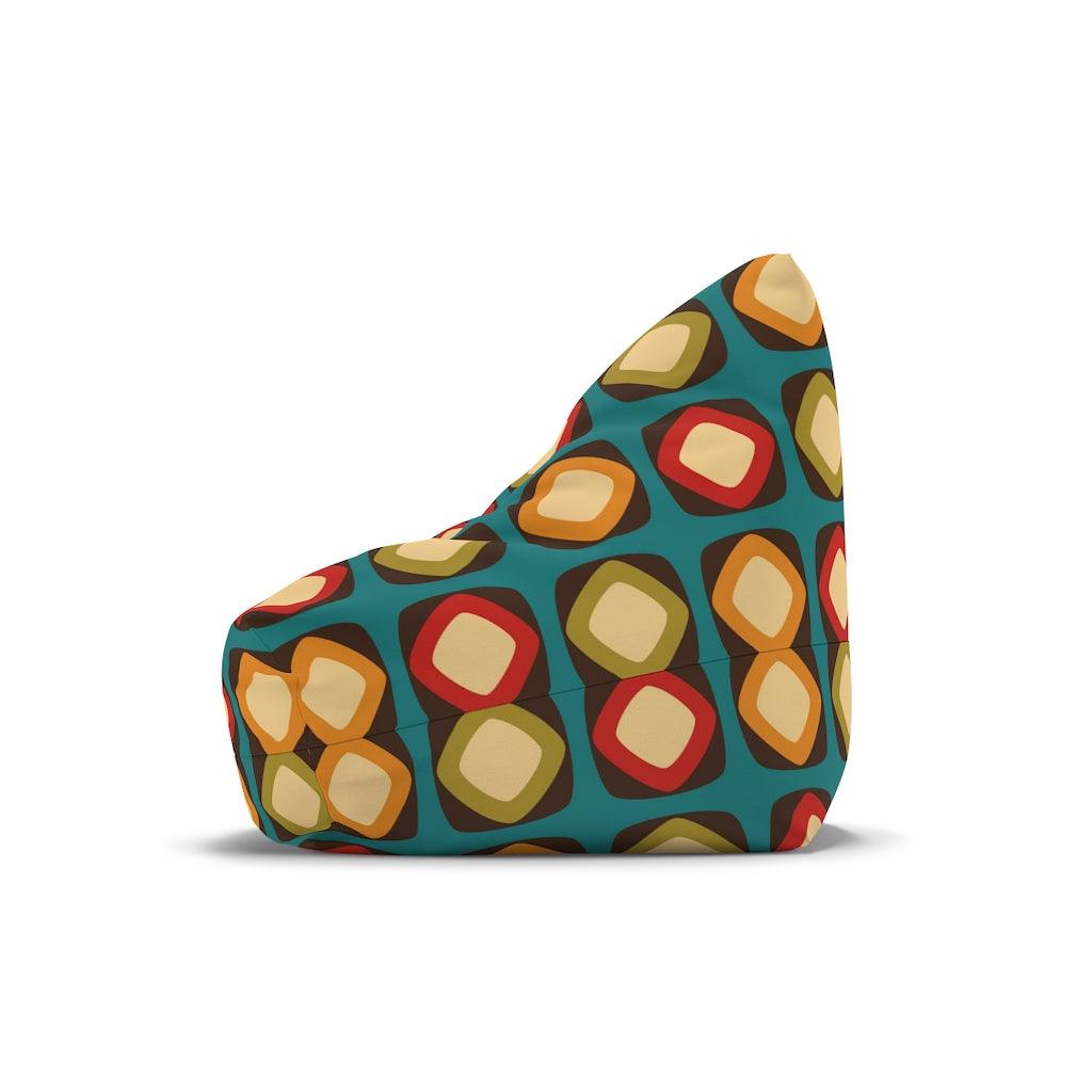 Retro Mod Squares Multicolor MCM Bean Bag Chair COVER | lovevisionkarma.com
