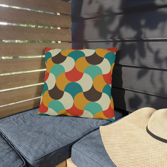 Mid Century Modern Abstract Weave Colorful Outdoor Pillow | lovevisionkarma.com