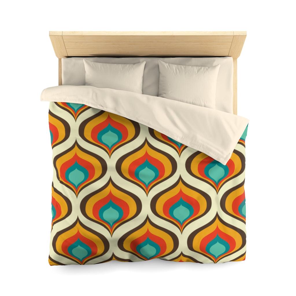 Retro 60s Mid Century Onion Orange & Blue Duvet Cover | lovevisionkarma.com