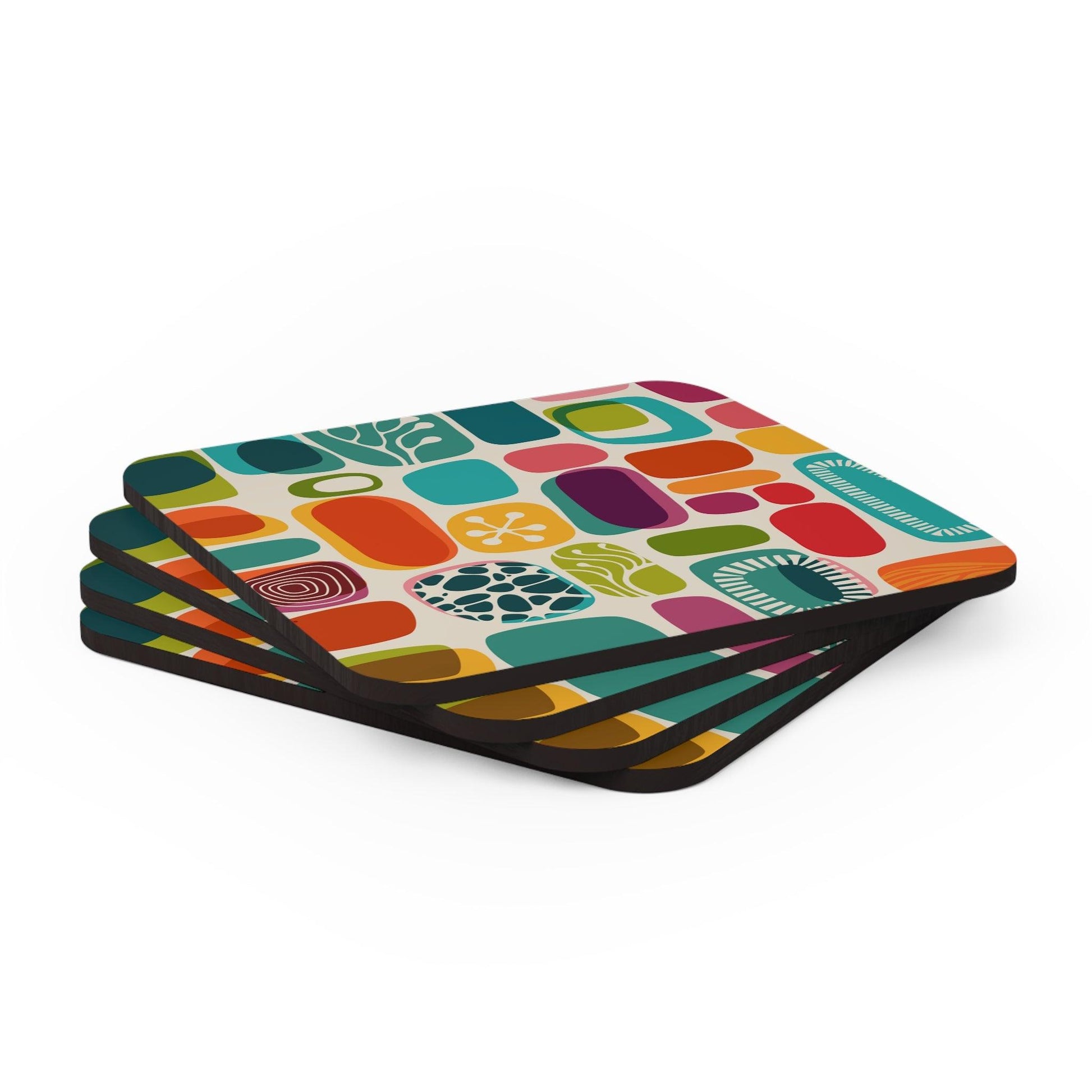 Retro MCM Atomic Amoeba Vibrant Colorful Coaster Set | lovevisionkarma.com