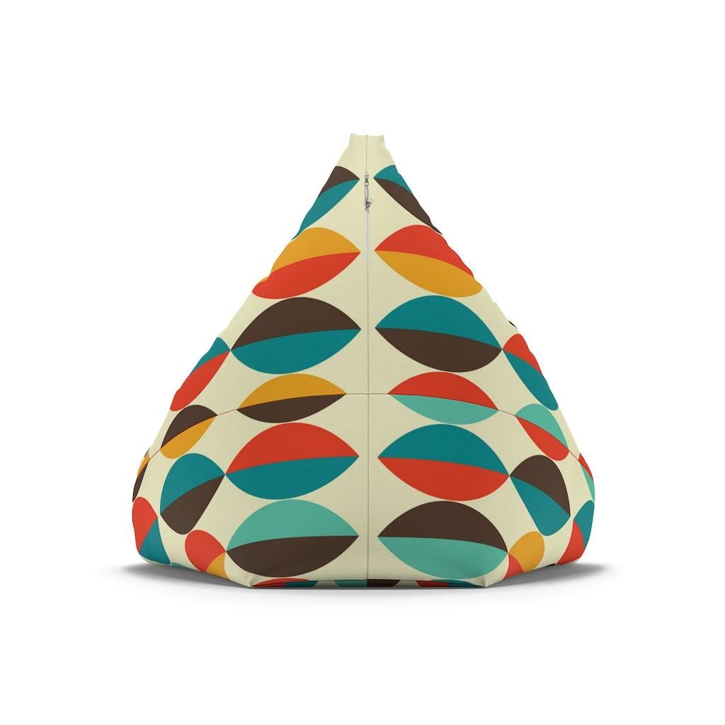 Mid Century Retro Ovals Multicolor Bean Bag Chair COVER | lovevisionkarma.com