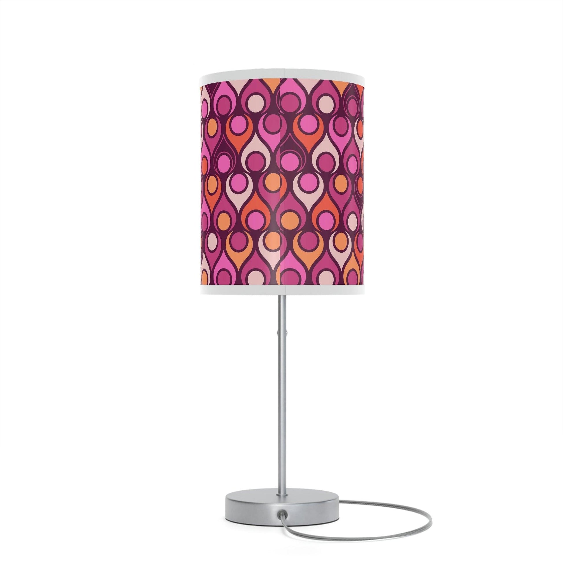 Groovy MCM Funky Geometric Purple, Magenta & Orange Tabletop Lamp | lovevisionkarma.com