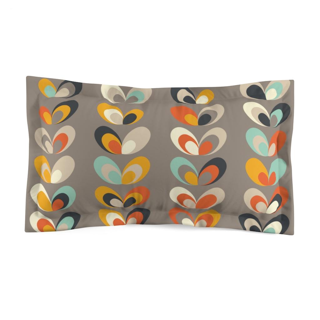 Retro MCM Danish Leaves Gray Pillow Sham | lovevisionkarma.com
