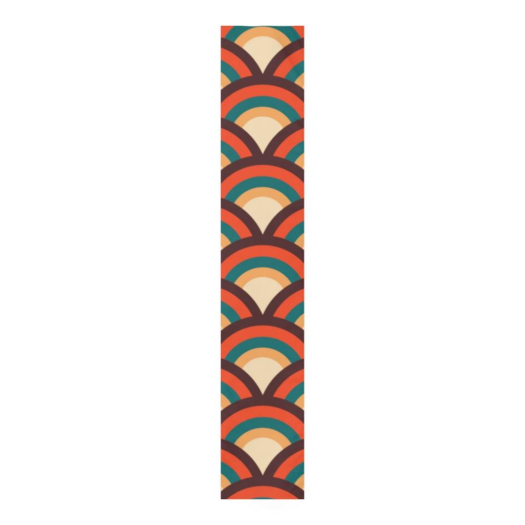 Mid Century Modern Retro Wave Multicolor Table Runner | lovevisionkarma.com