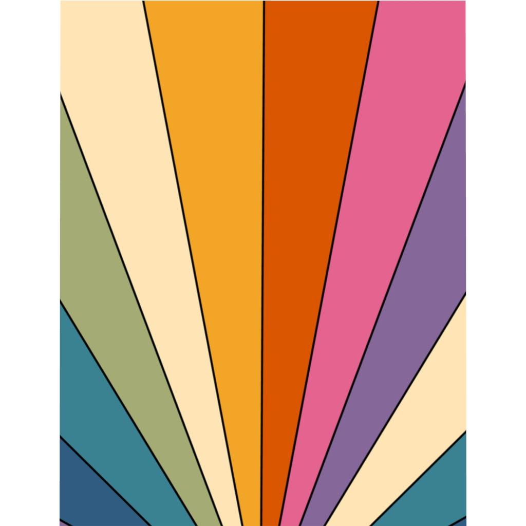 Retro Rainbow Burst Mid Century Modern Duvet Cover | lovevisionkarma.com